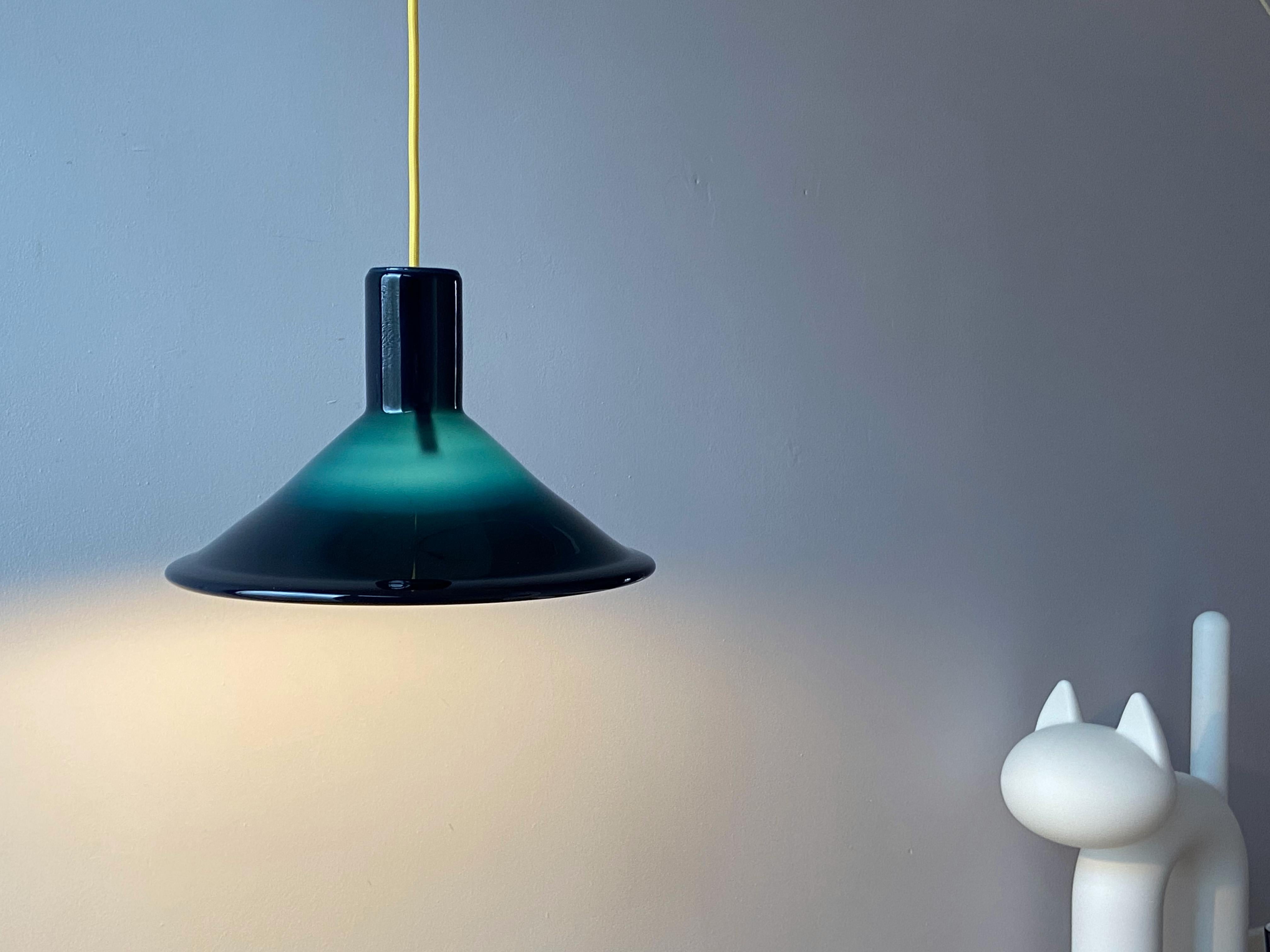 Blue Michael Bang P&T Pendant Lamp by Holmegaard, Denmark, 1970s 1