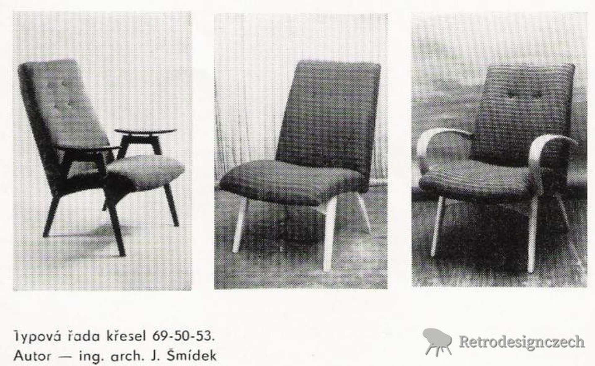 Blue mid-century design armchair by Jaroslav Šmídek For Sale 3