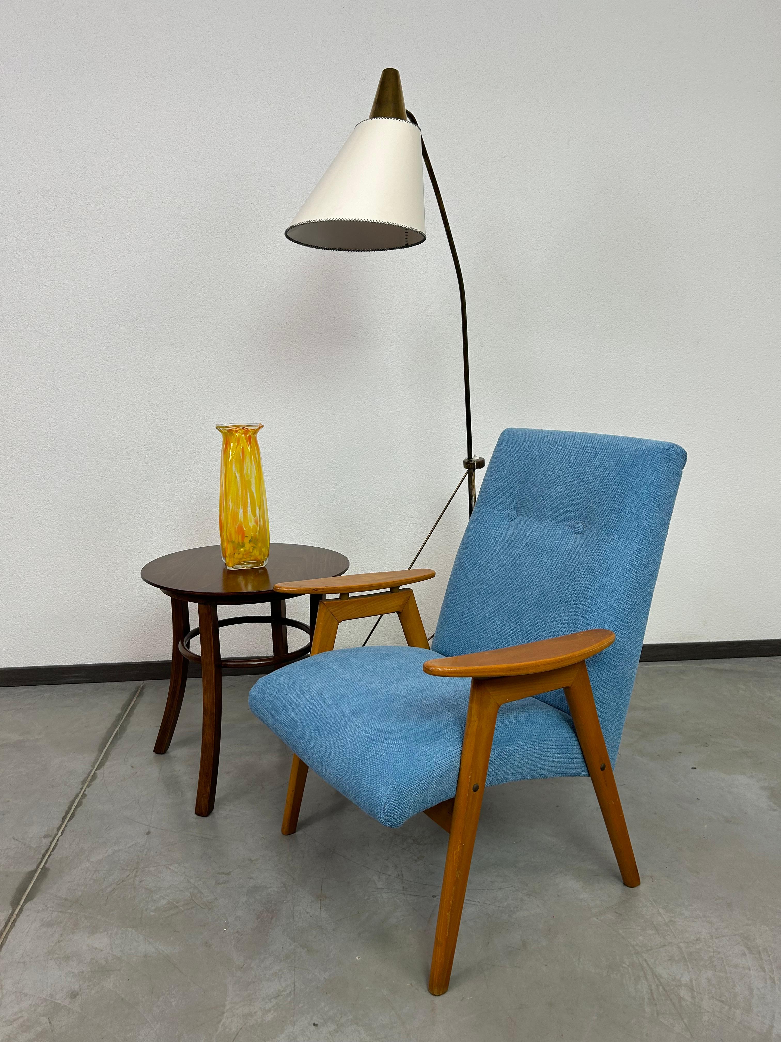 Mid-Century Modern Blue mid-century design armchair by Jaroslav Šmídek For Sale
