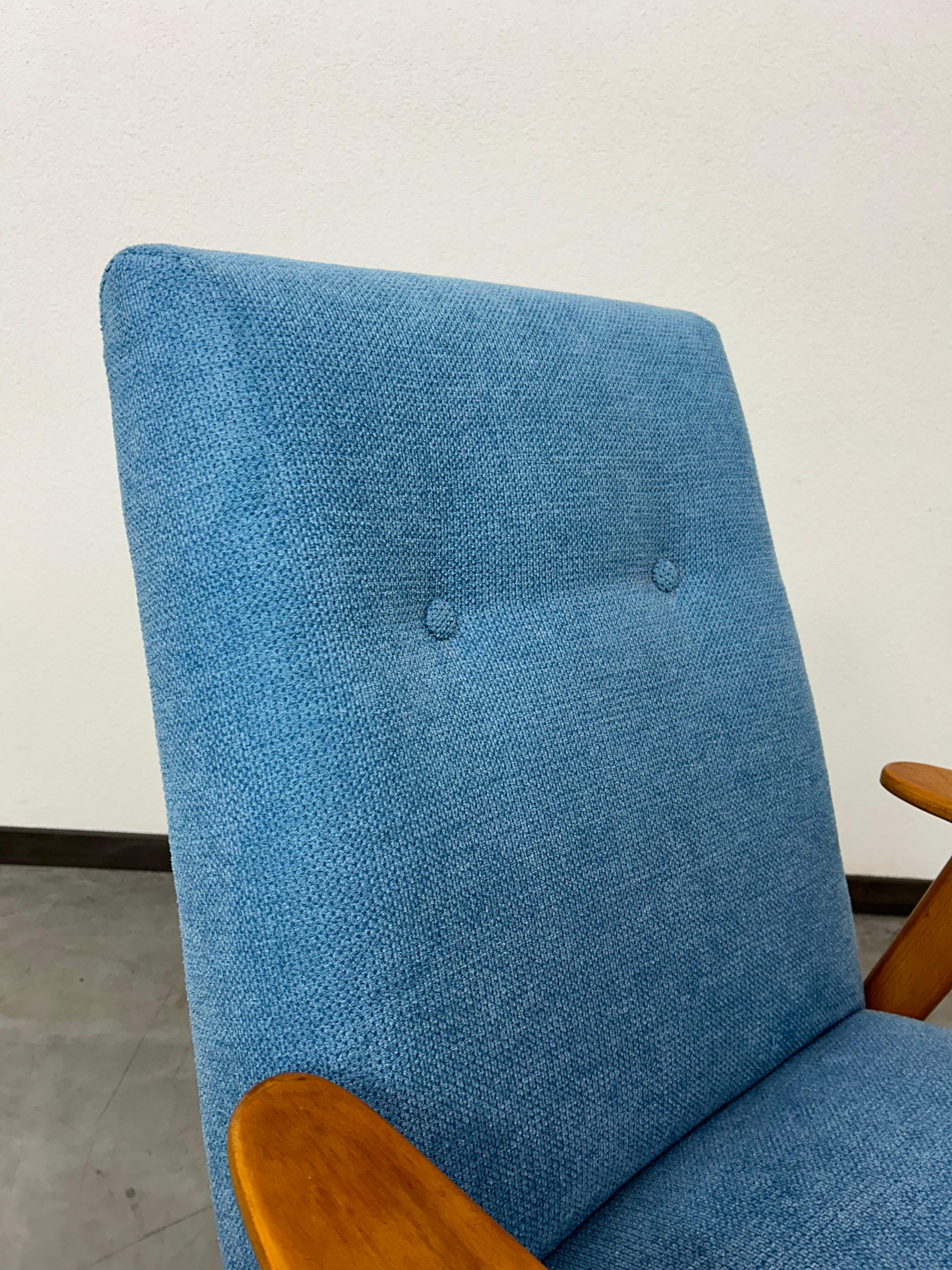 Slovak Blue mid-century design armchair by Jaroslav Šmídek For Sale