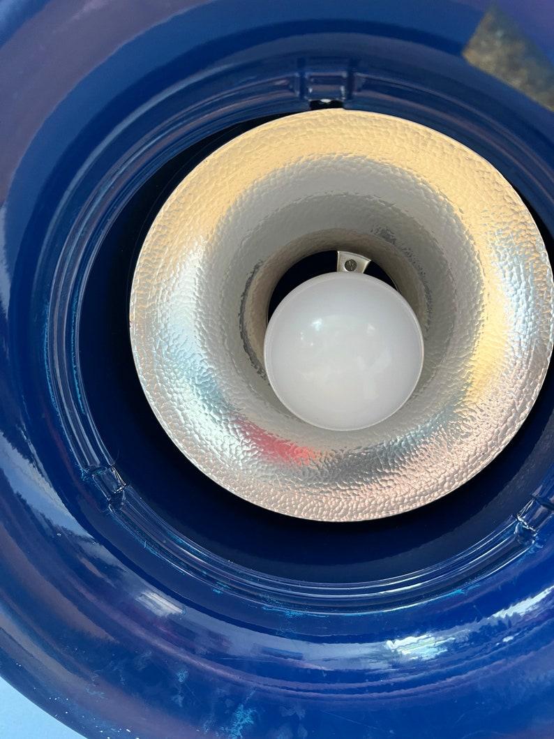 Platillo Volador Azul Lámpara Colgante OVNI, Años 70 Era espacial en venta