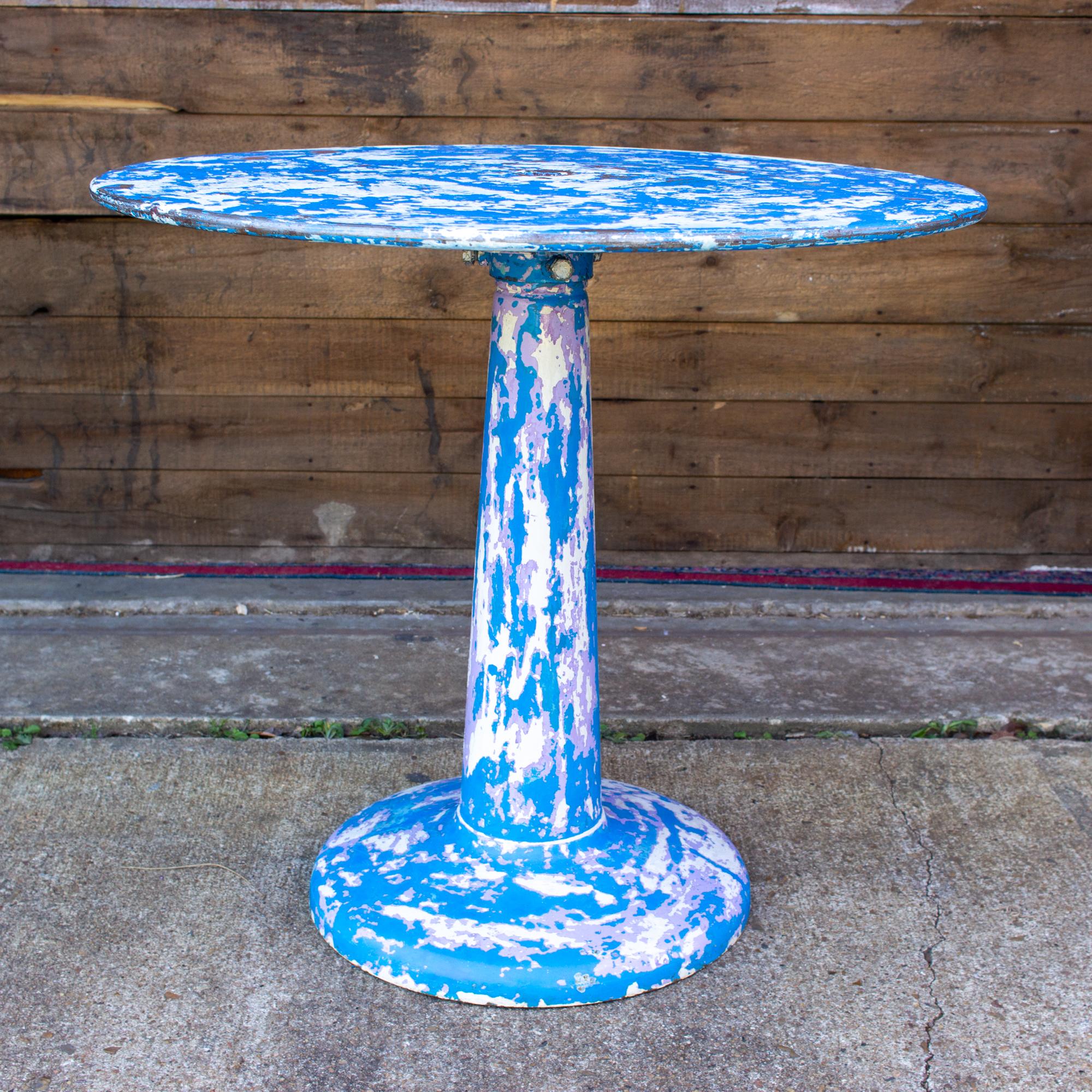 Blue Midcentury French Metal Tolix G-Table by Xavier Pauchard 8