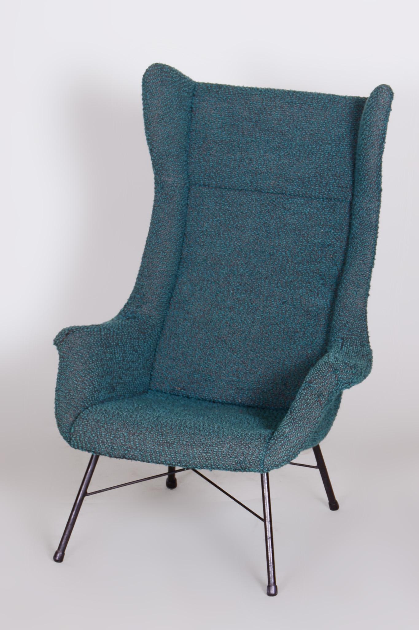 Mid-Century Modern Blue Mid Century Modern Armchair by Miroslav Navratil, Made in 1950s, Czechia