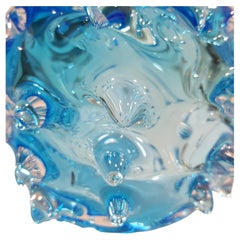 Blue Mid-Century Modern Murano Rostrato or Mugnoni Style Art Glass Vessel