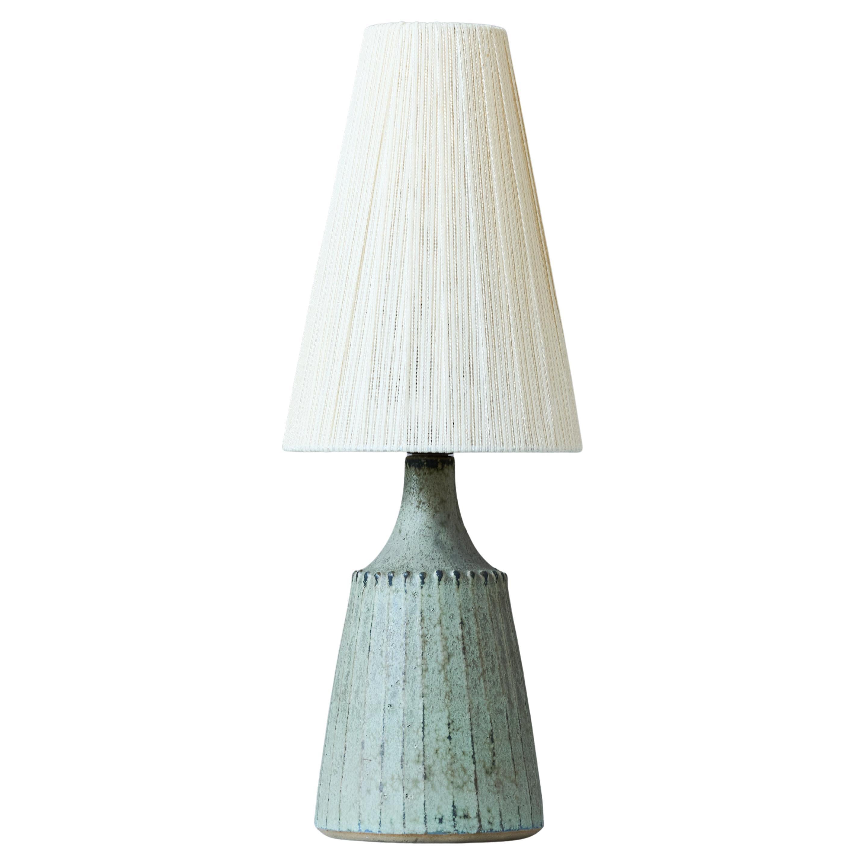 Blue Mid-Century Stoneware Table Lamp by Rolf Palm, Sweden, 1960s.
