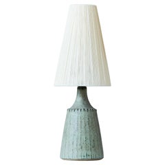 Blue Mid-Century Stoneware Table Lamp by Rolf Palm, Sweden, 1960s.