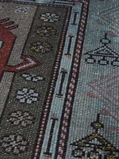 Blue Milas • Vintage Handmade Turkish Rug, 3x5 • 1960s Anatolia