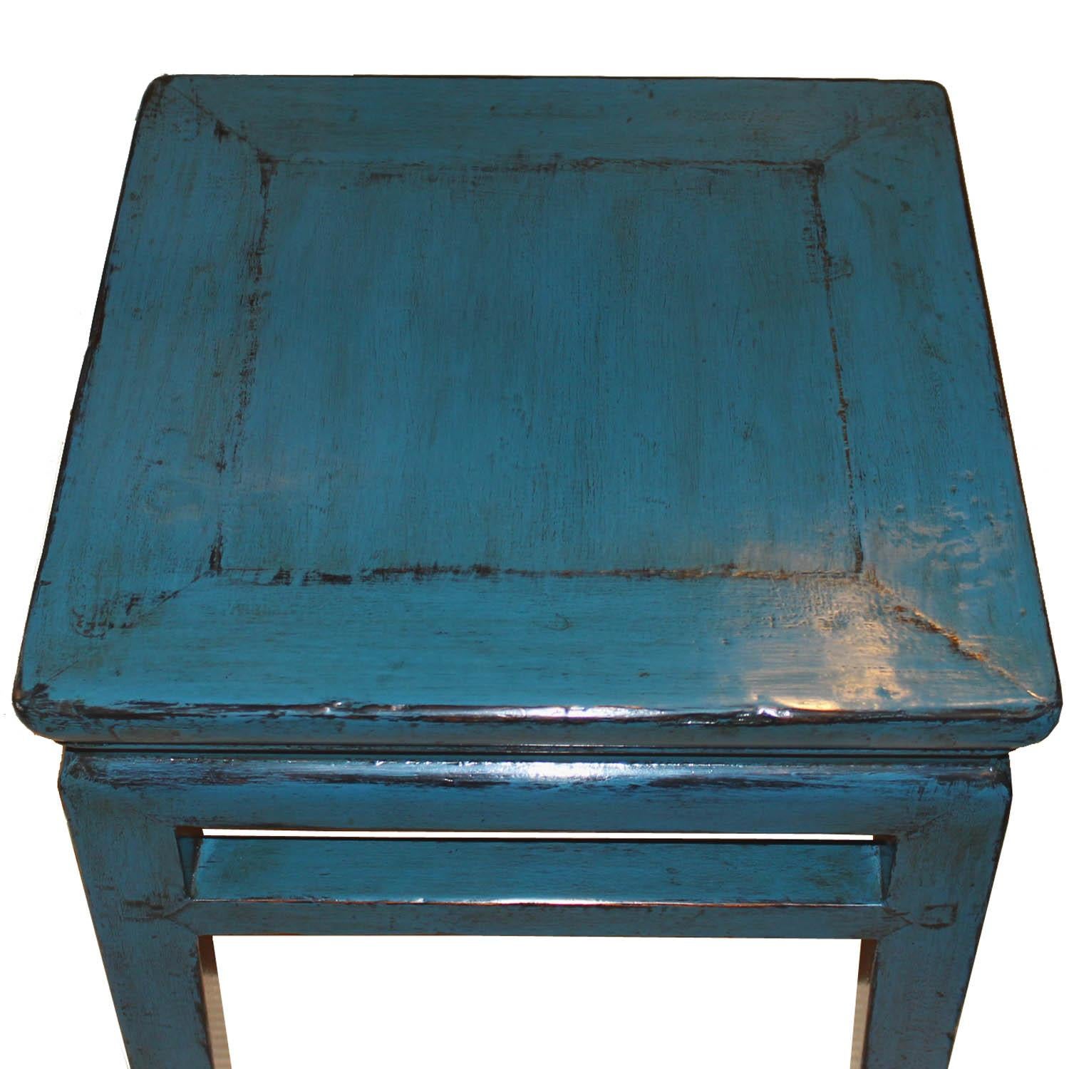 Chinese Blue Ming-Style Side Table