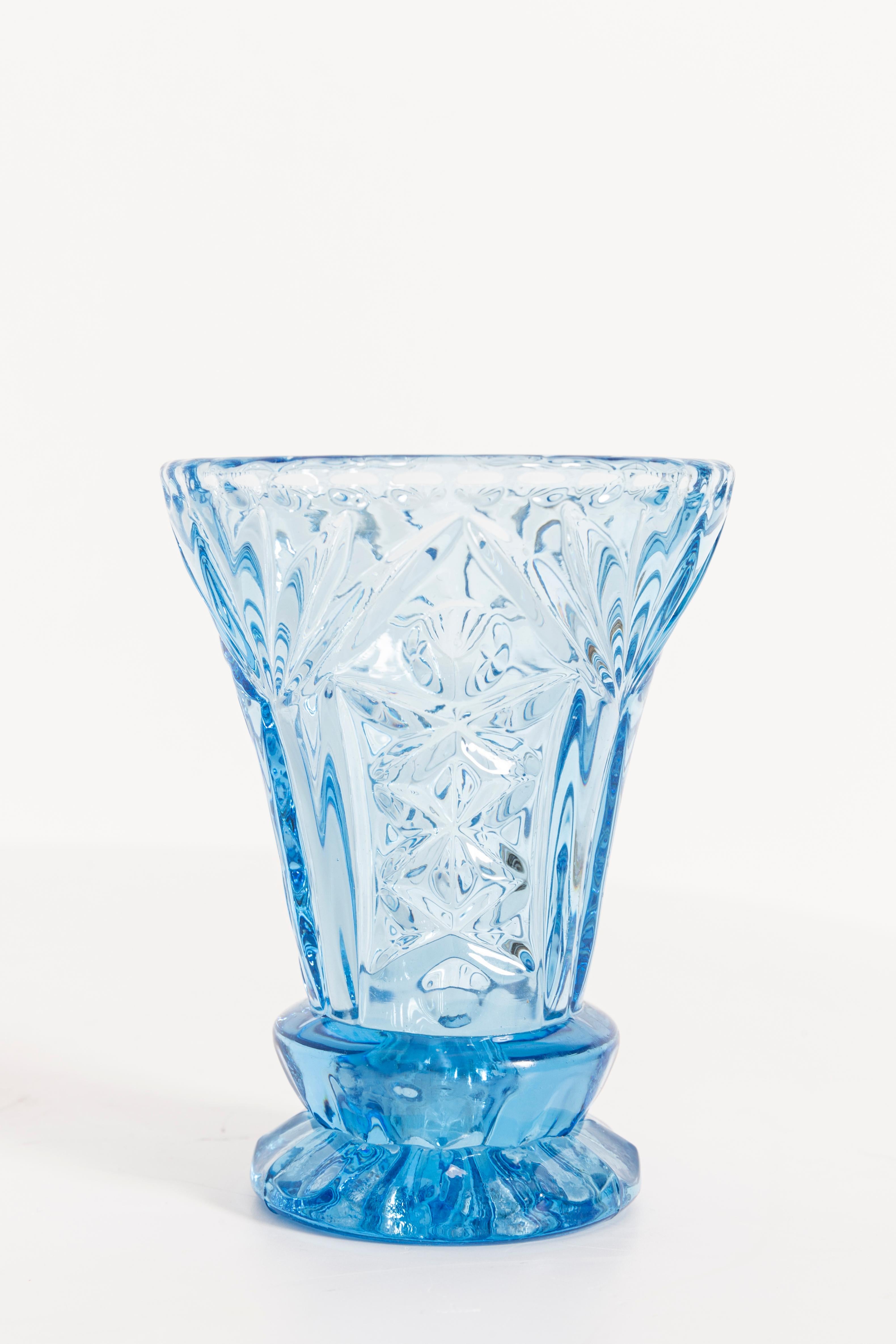 Blaue blaue Mini-Vintage-Vase, 20. Jahrhundert, Europa, 1960er Jahre im Angebot 2