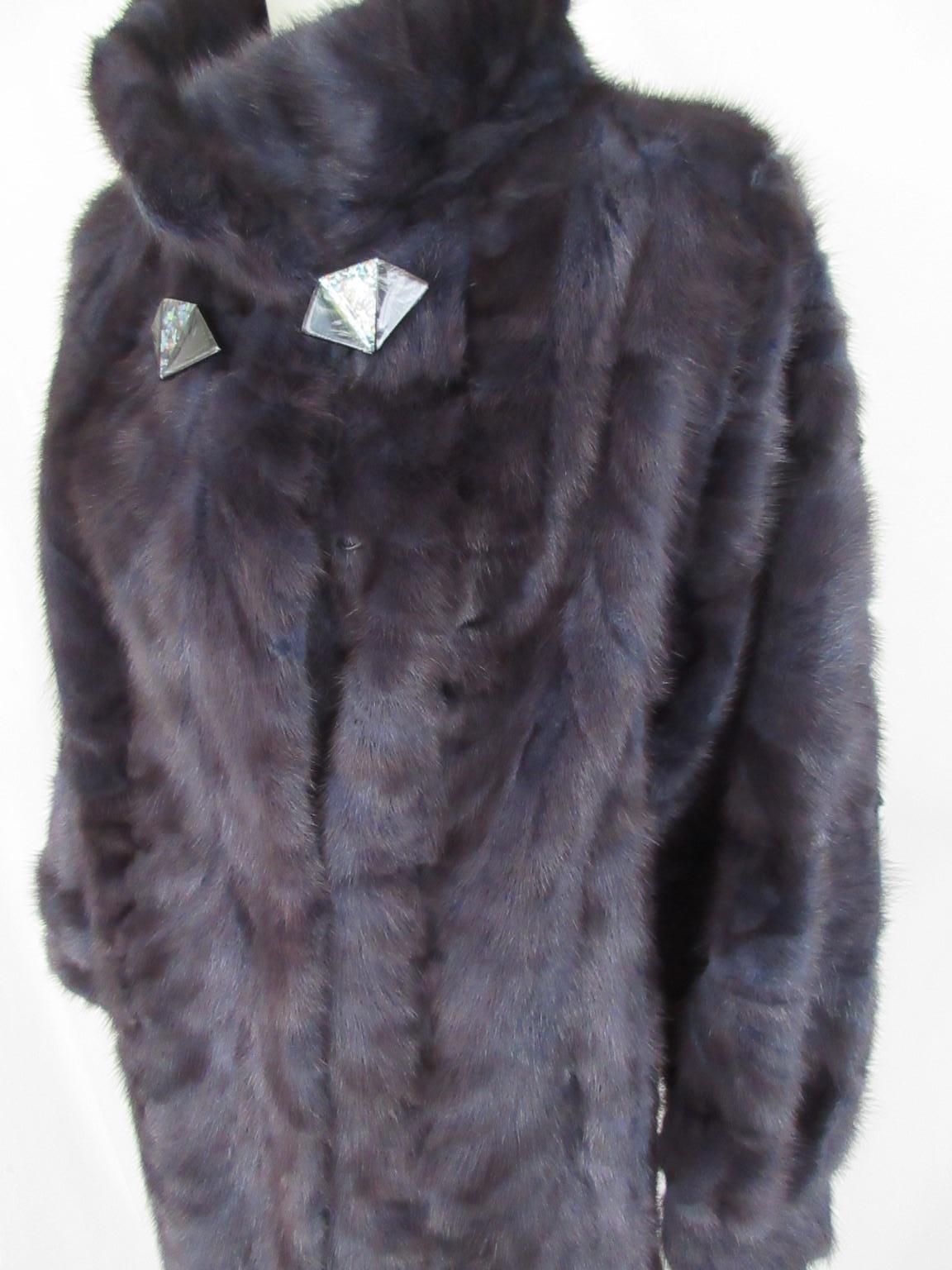  Blue Mink Fur Coat In Good Condition For Sale In Amsterdam, NL