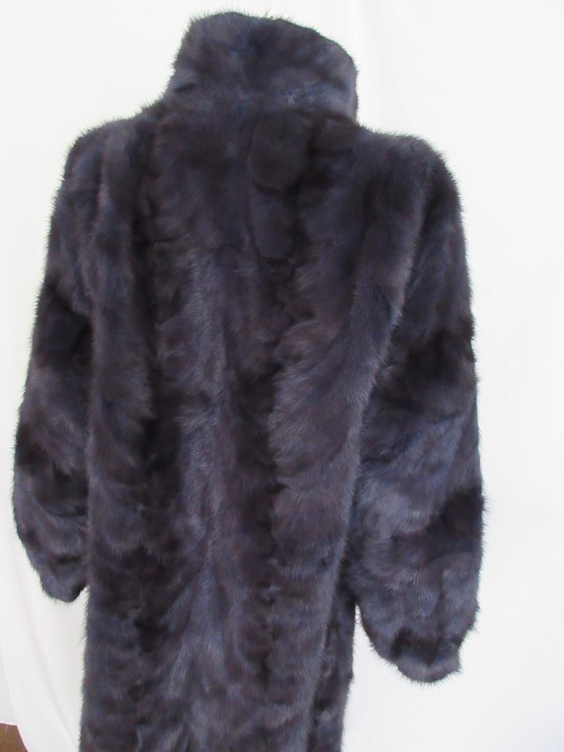 Women's or Men's  Blue Mink Fur Coat For Sale