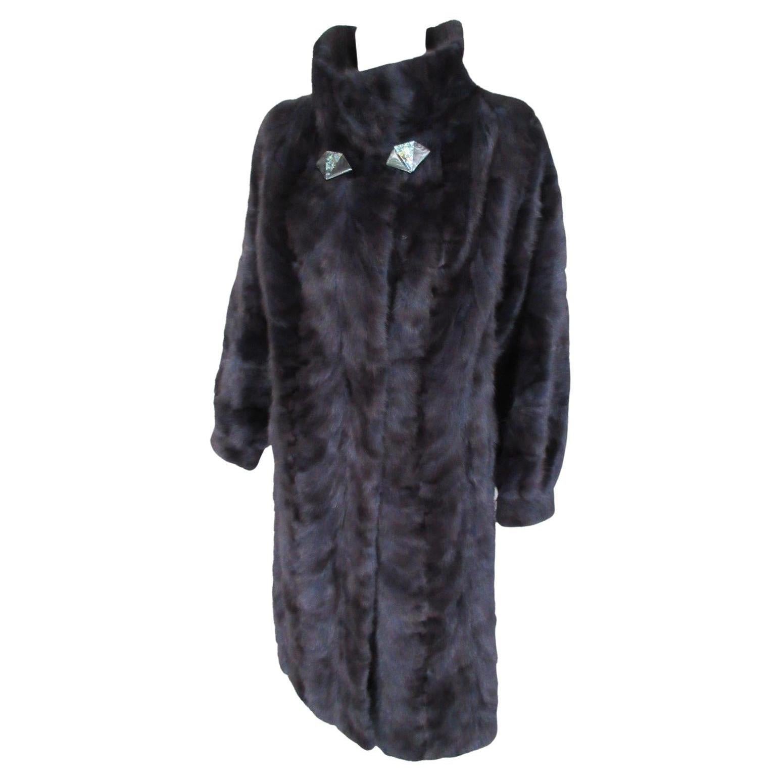  Blue Mink Fur Coat For Sale