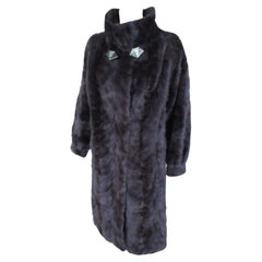 Retro  Blue Mink Fur Coat