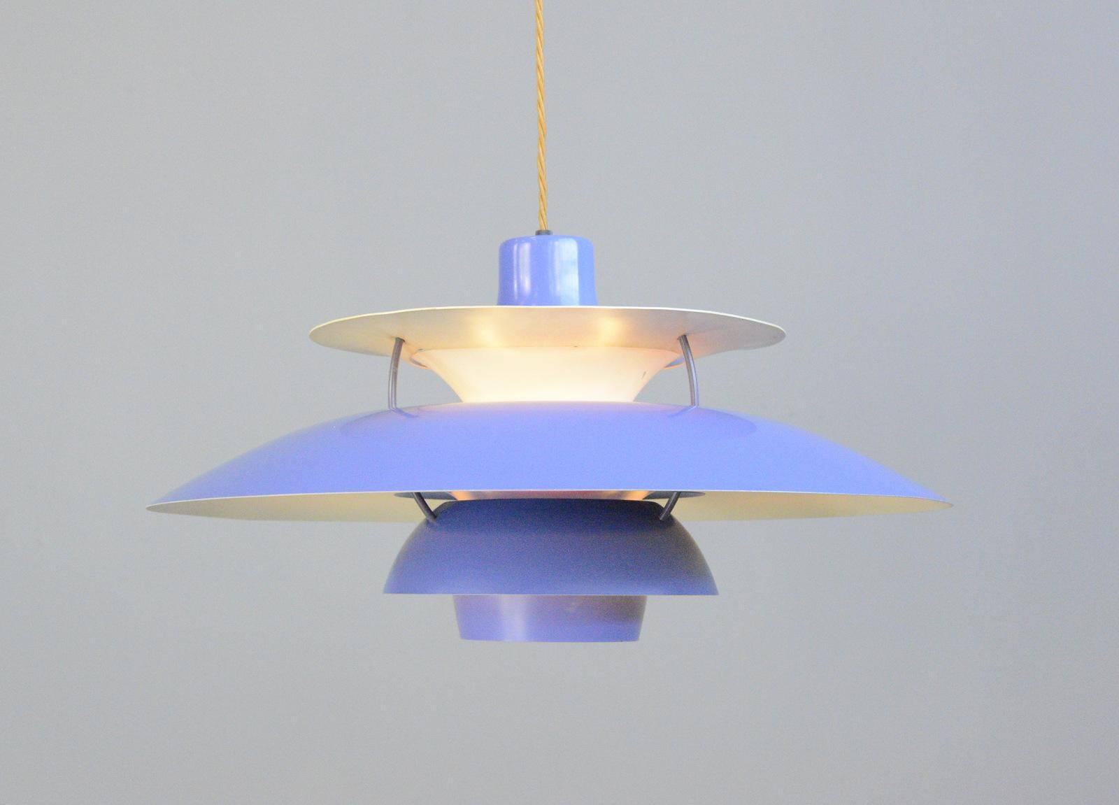 Blue Model Ph5 Pendant Lights by Louis Poulson circa 1960s In Good Condition In Gloucester, GB