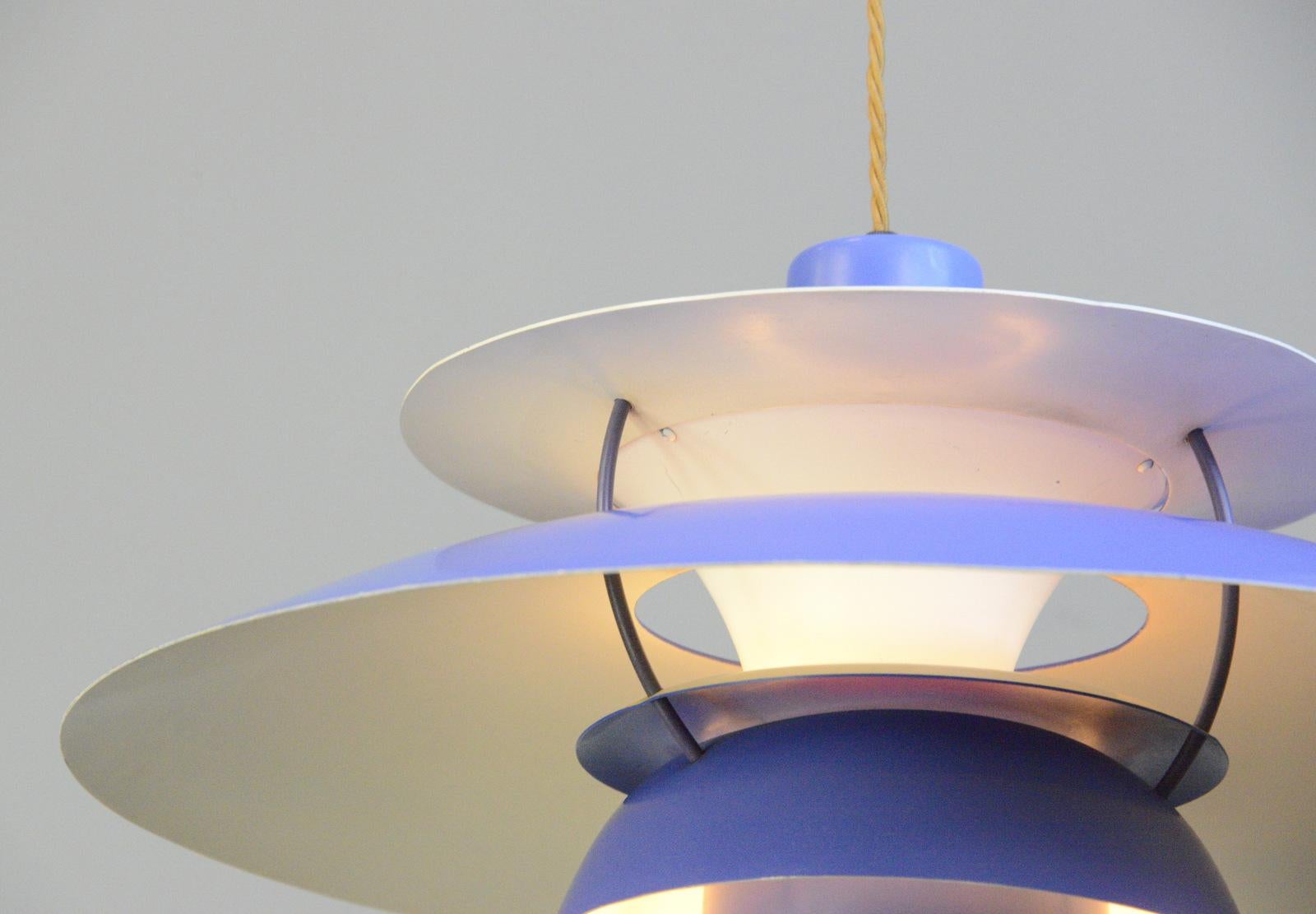 Mid-20th Century Blue Model PH5 Pendant Lights by Louis Poulson, Circa 1960s