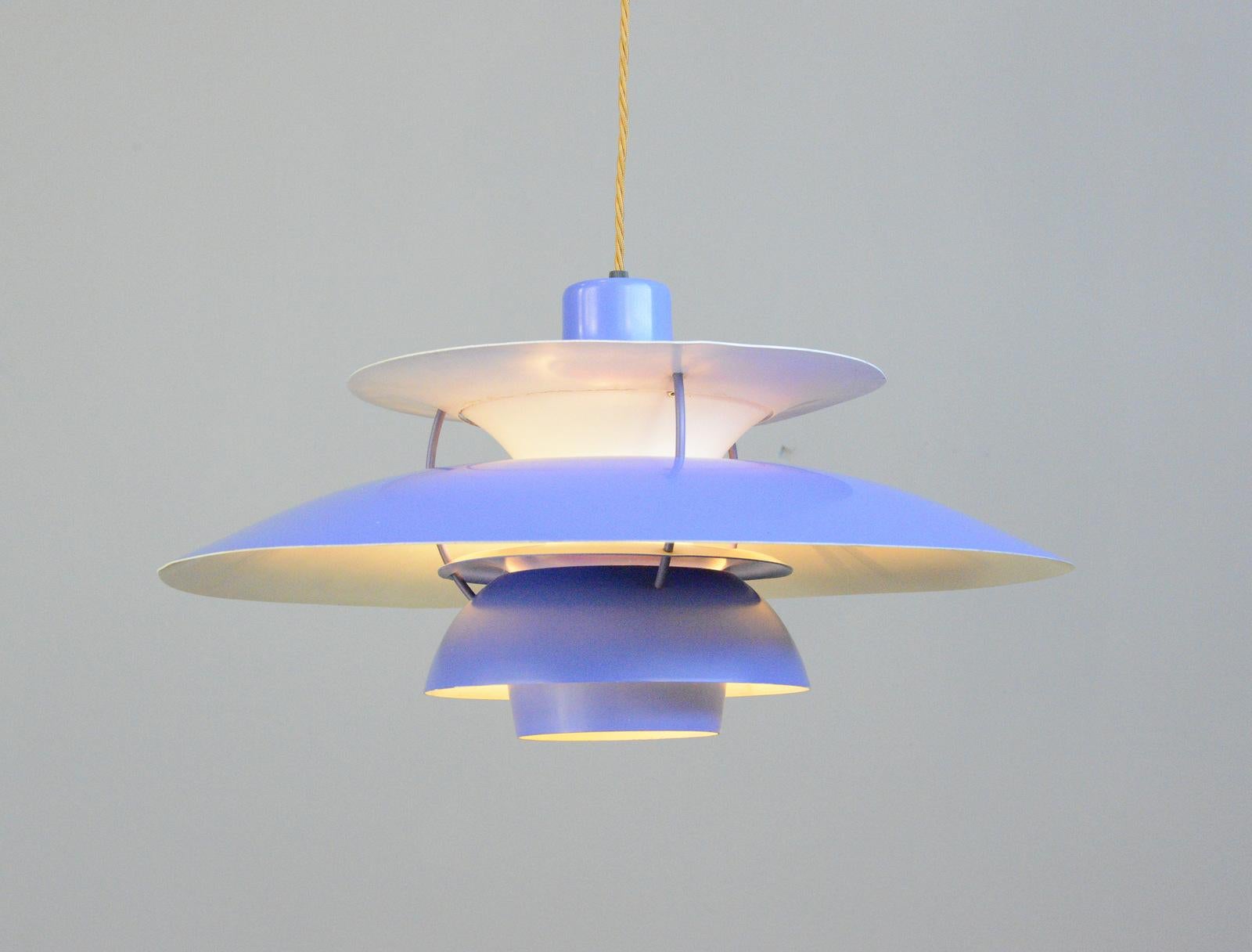 Blue Model Ph5 Pendant Lights by Louis Poulson circa 1960s 1