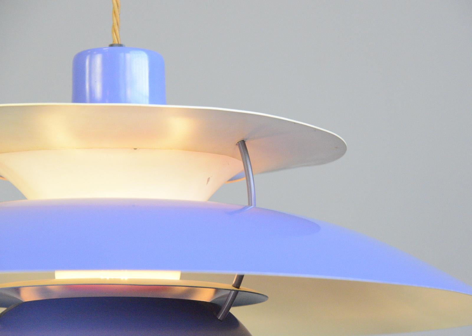 Blue Model Ph5 Pendant Lights by Louis Poulson circa 1960s 1