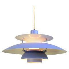 Blue Model PH5 Pendant Lights by Louis Poulson, Circa 1960s