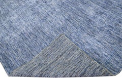 Blue Modern Apadana's Groove Bamboo/Silk Handmade Rug