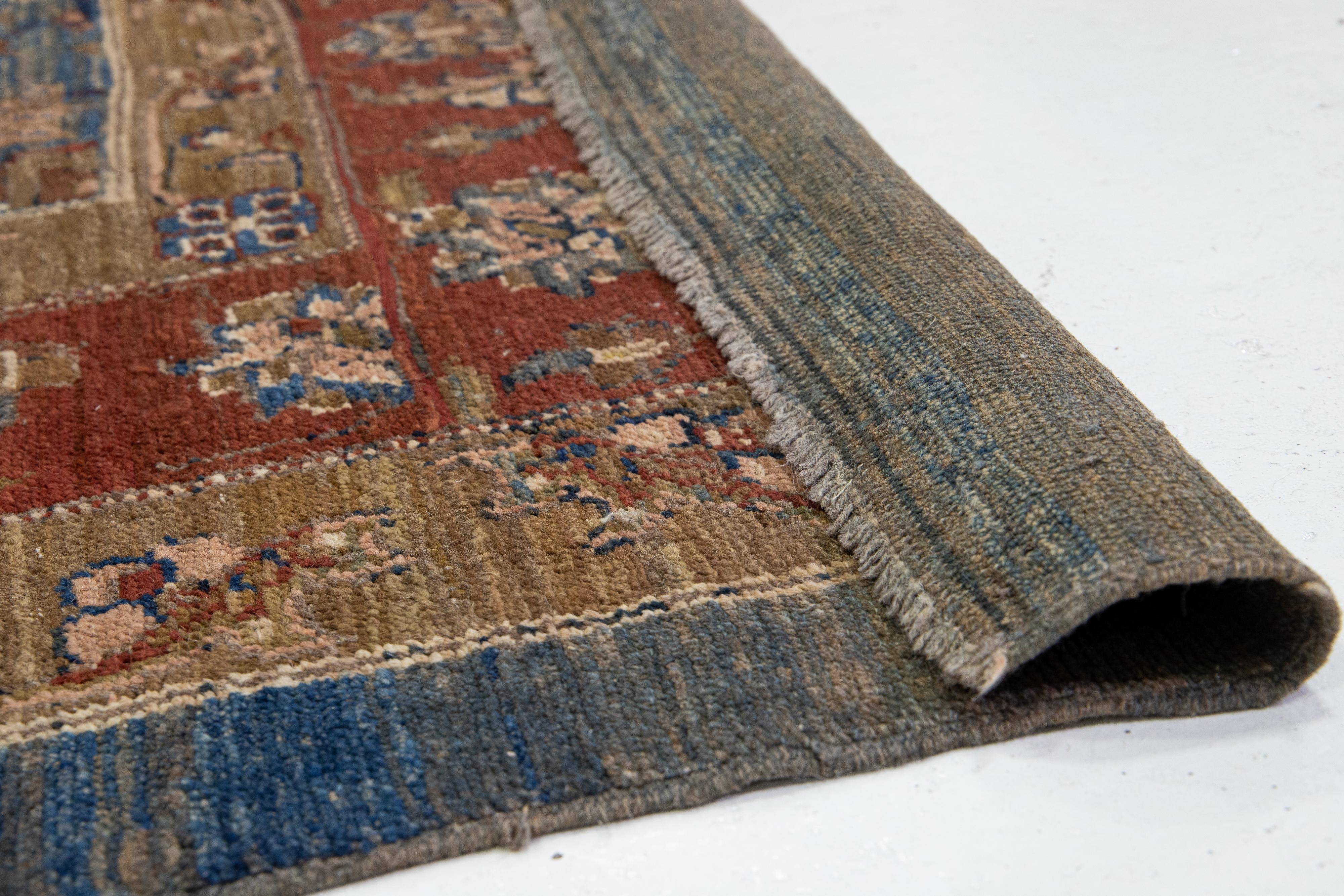 Blue Modern Bakshaish Tribal Wool Rug with Allover Motif In New Condition For Sale In Norwalk, CT