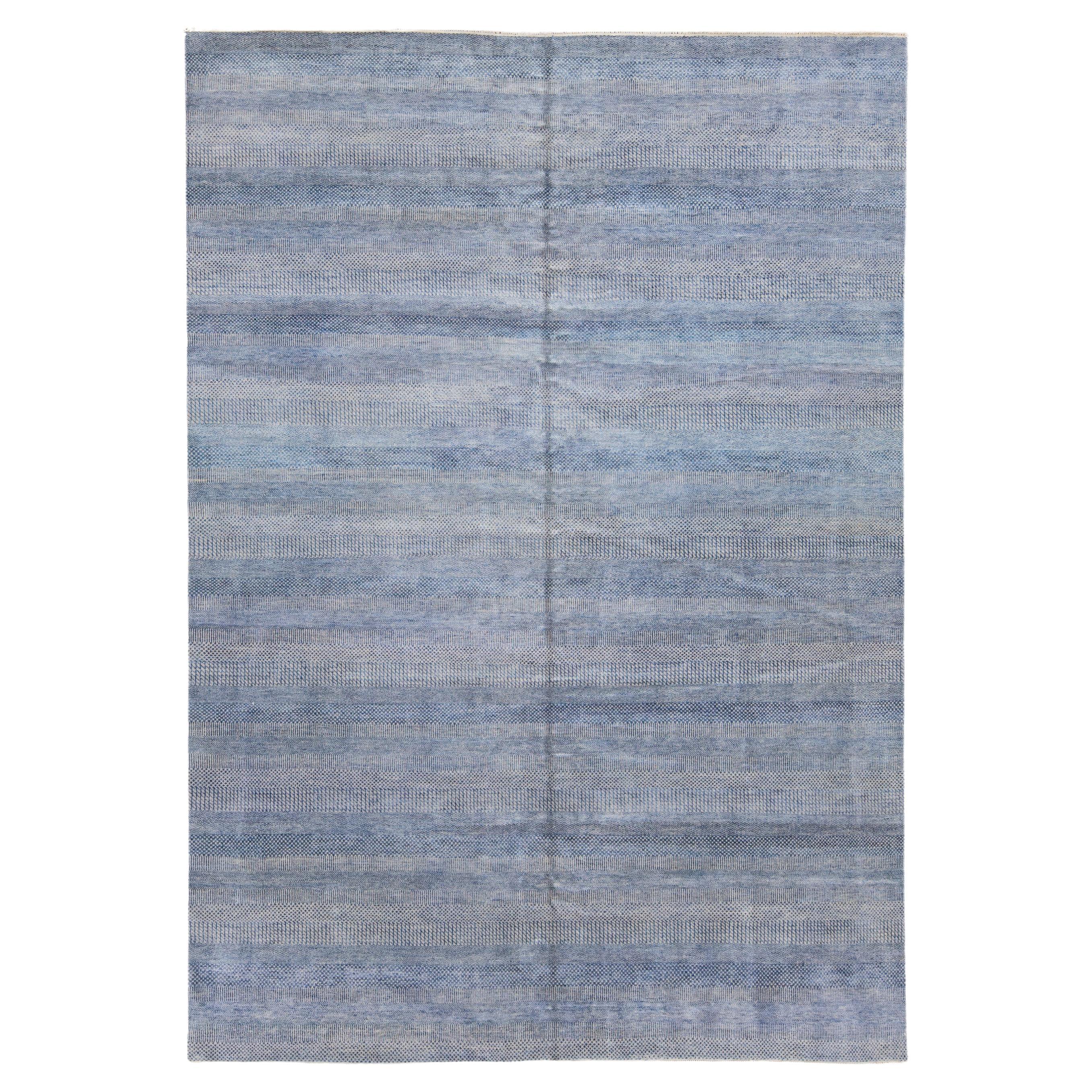 Angela Adams Galactic, Blue and Grey Rug, Geometric, Wool, Handcrafted