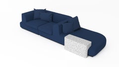 Blue Modular Sofa Slope by Andrea Steidl for Delvis Unlimited