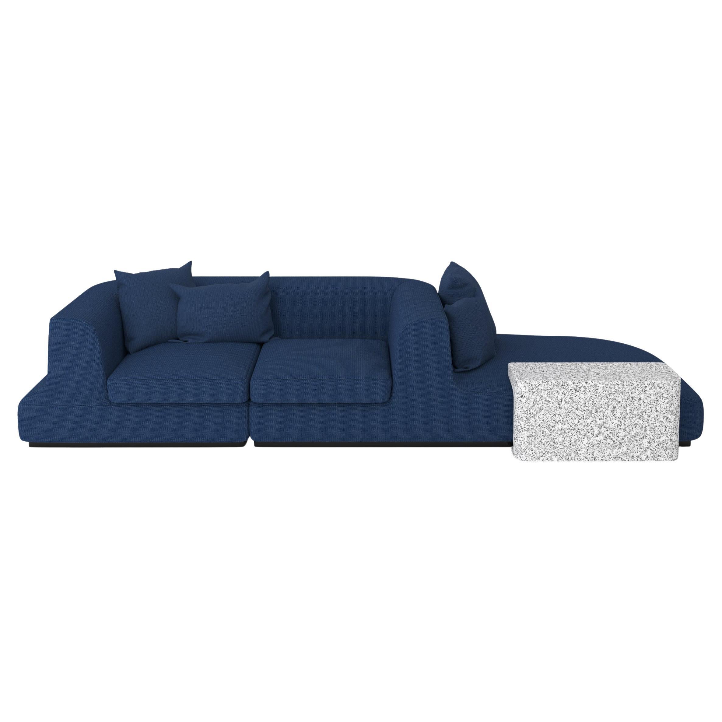 Blue Modular Sofa Slope by Andrea Steidl for Delvis Unlimited For Sale