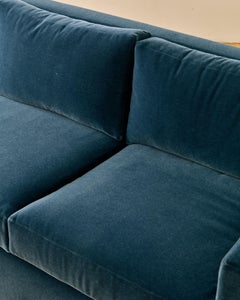 Blue Mohair Drexel Three Seater Sofa