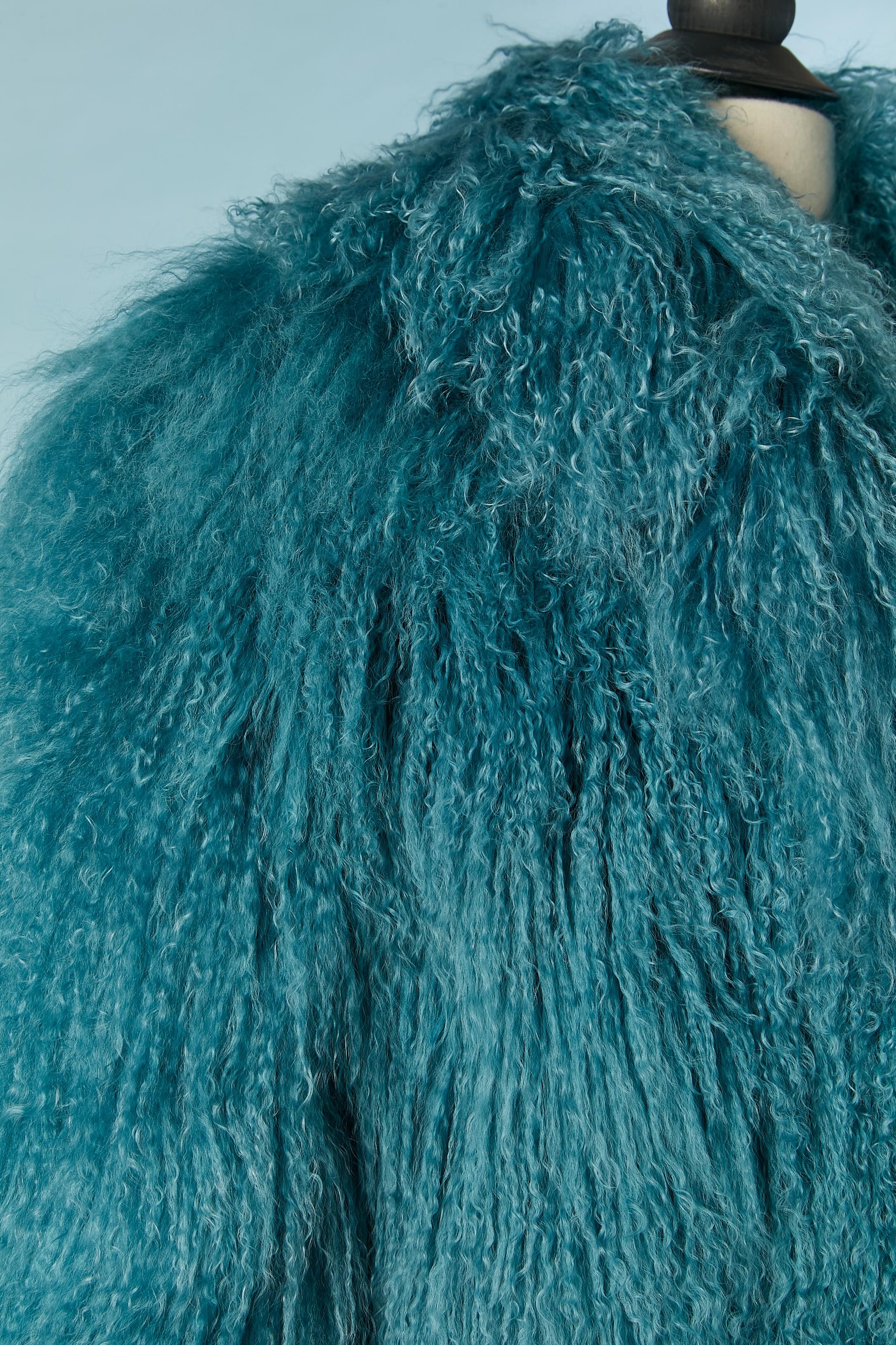 Blue Mongolian's fur single breasted coat Jin Diao For Sale 1