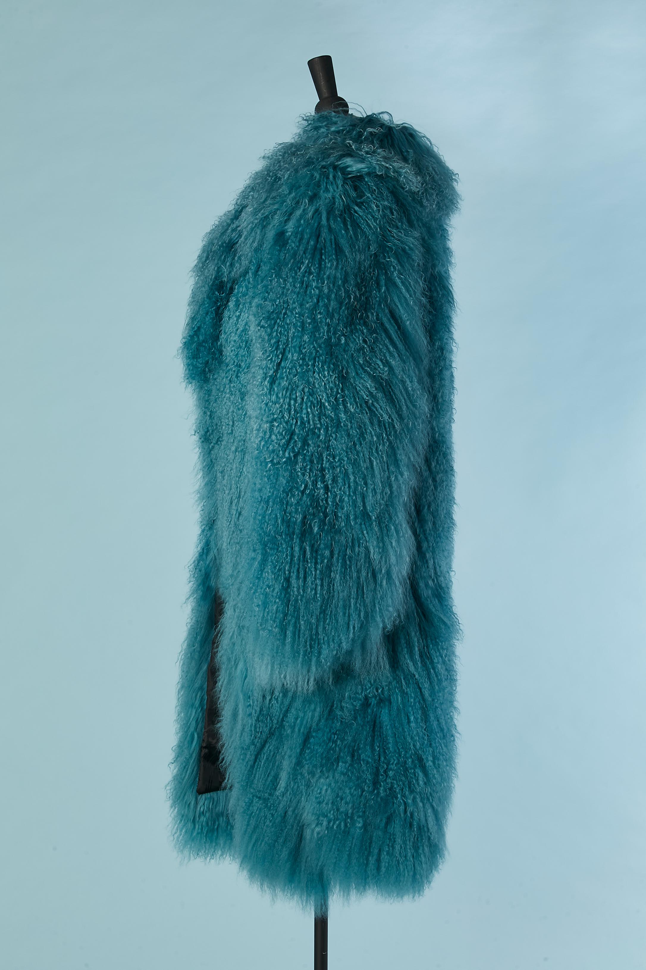 Blue Mongolian's fur single breasted coat Jin Diao For Sale 2