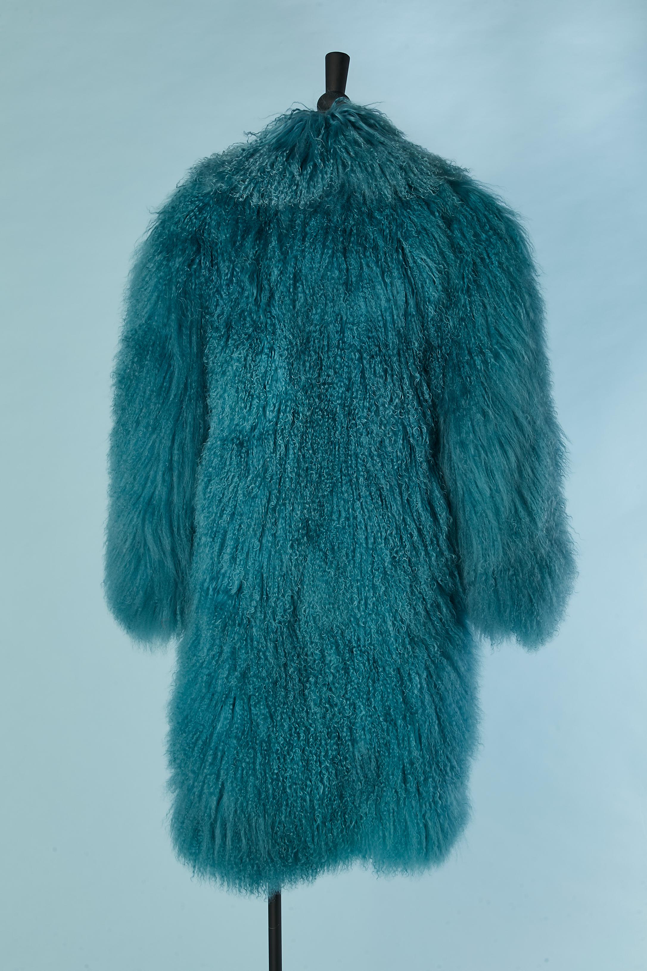 Blue Mongolian's fur single breasted coat Jin Diao For Sale 3