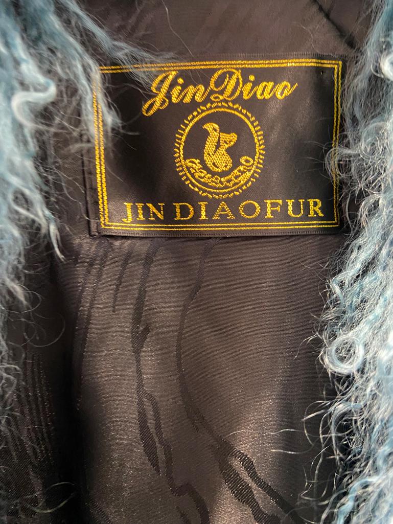 Blue Mongolian's fur single breasted coat Jin Diao For Sale 5