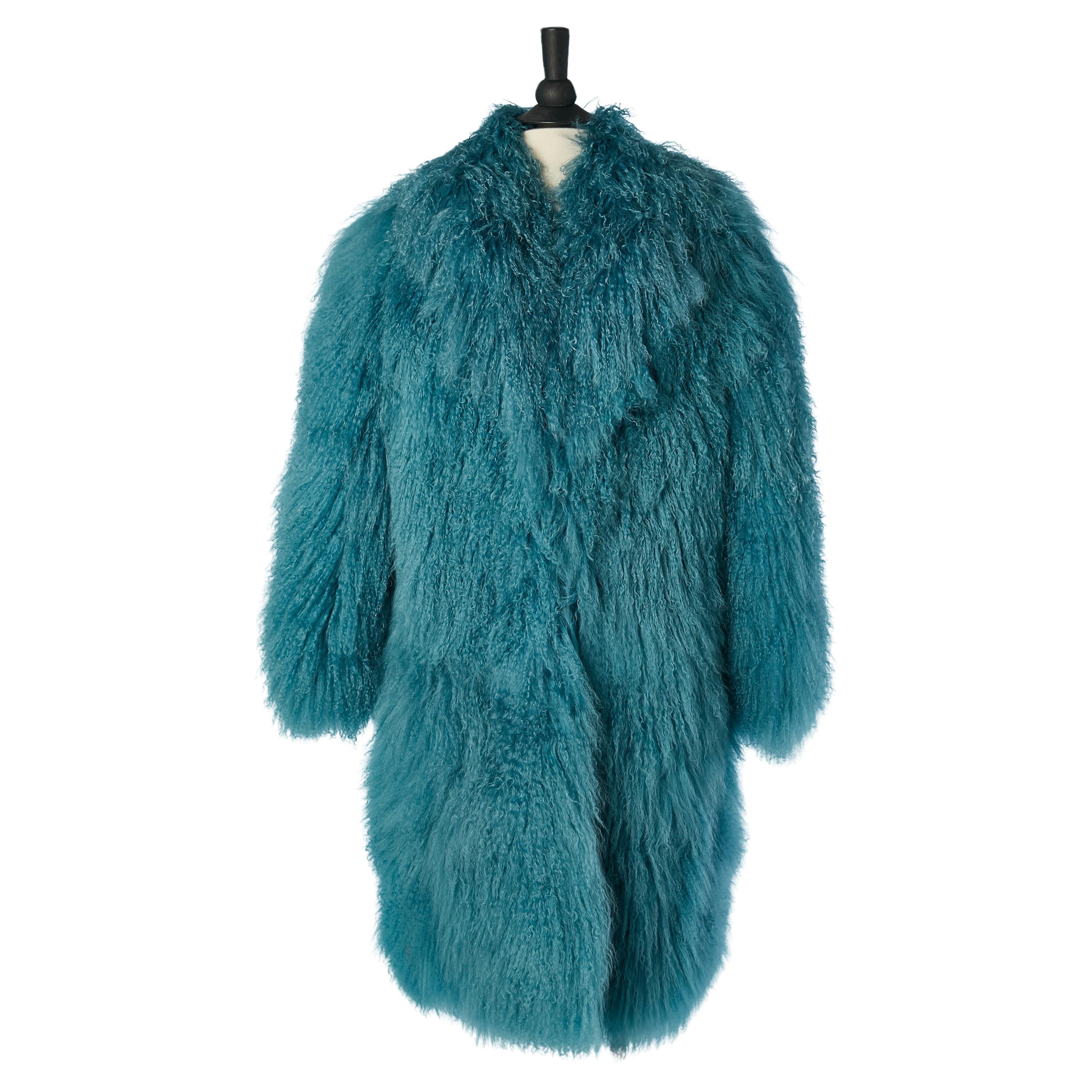 Blue Mongolian's fur single breasted coat Jin Diao