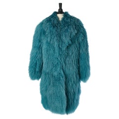 Blue Mongolian's fur single breasted coat Jin Diao 