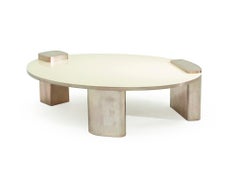 Blue Moom Mmxix, 21st Century Resin and Silvered Copper Oval Coffee Table