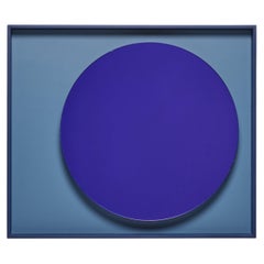 Blue MOON Mirror by Reda Amalou Design, Colored Glass & Lacquer Frame
