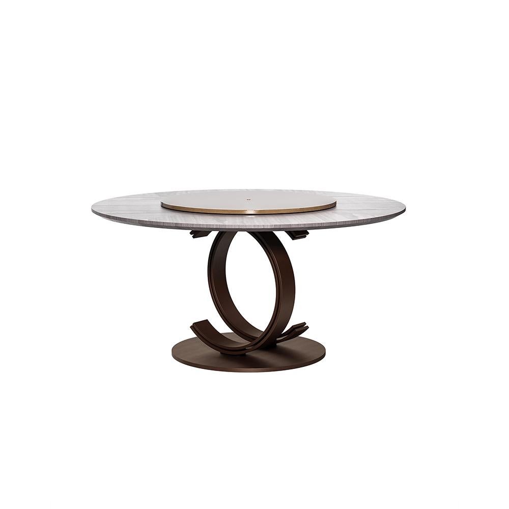 round dining table with lazy susan