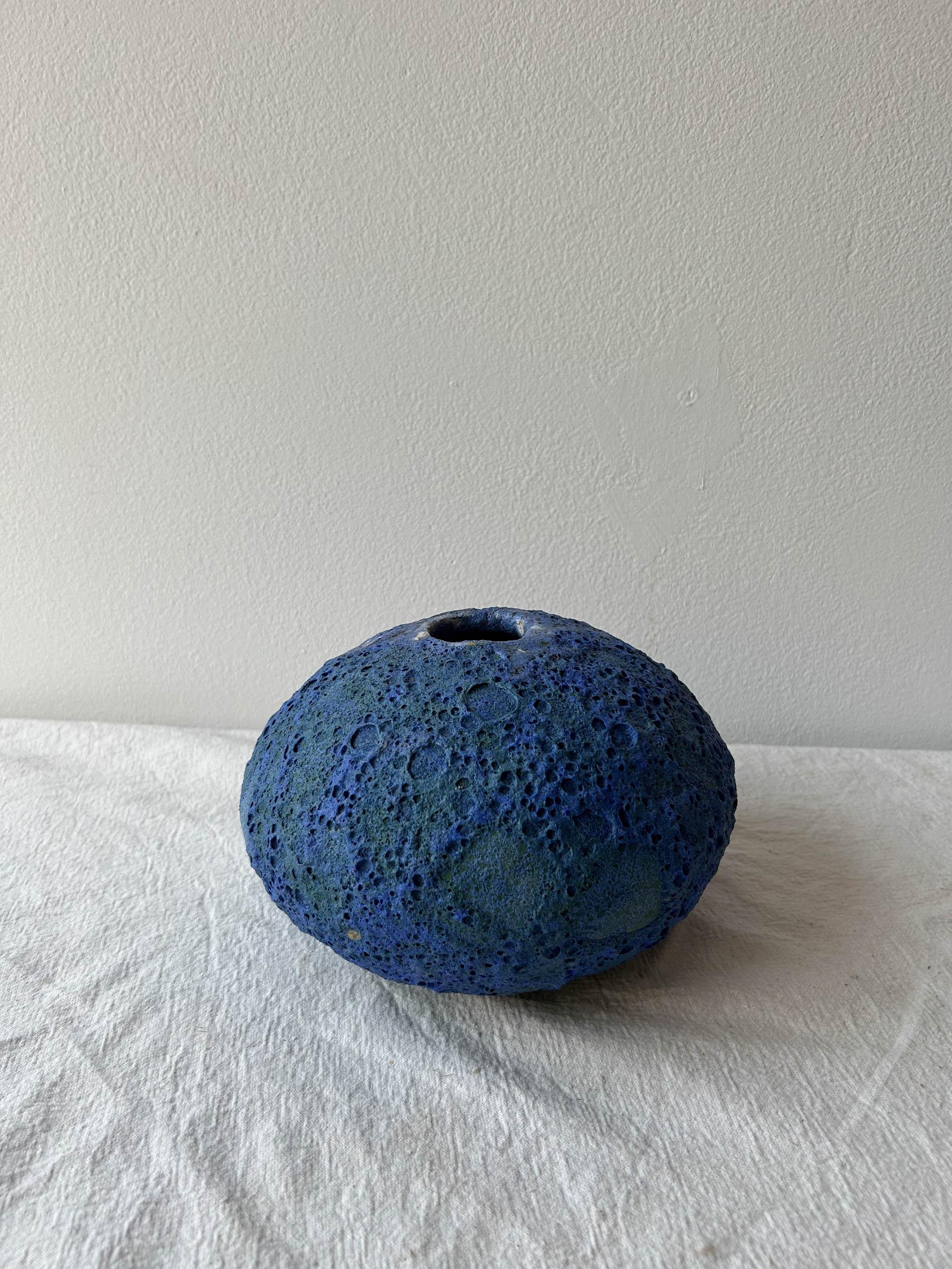 Hand-Crafted Blue Moon Vase For Sale