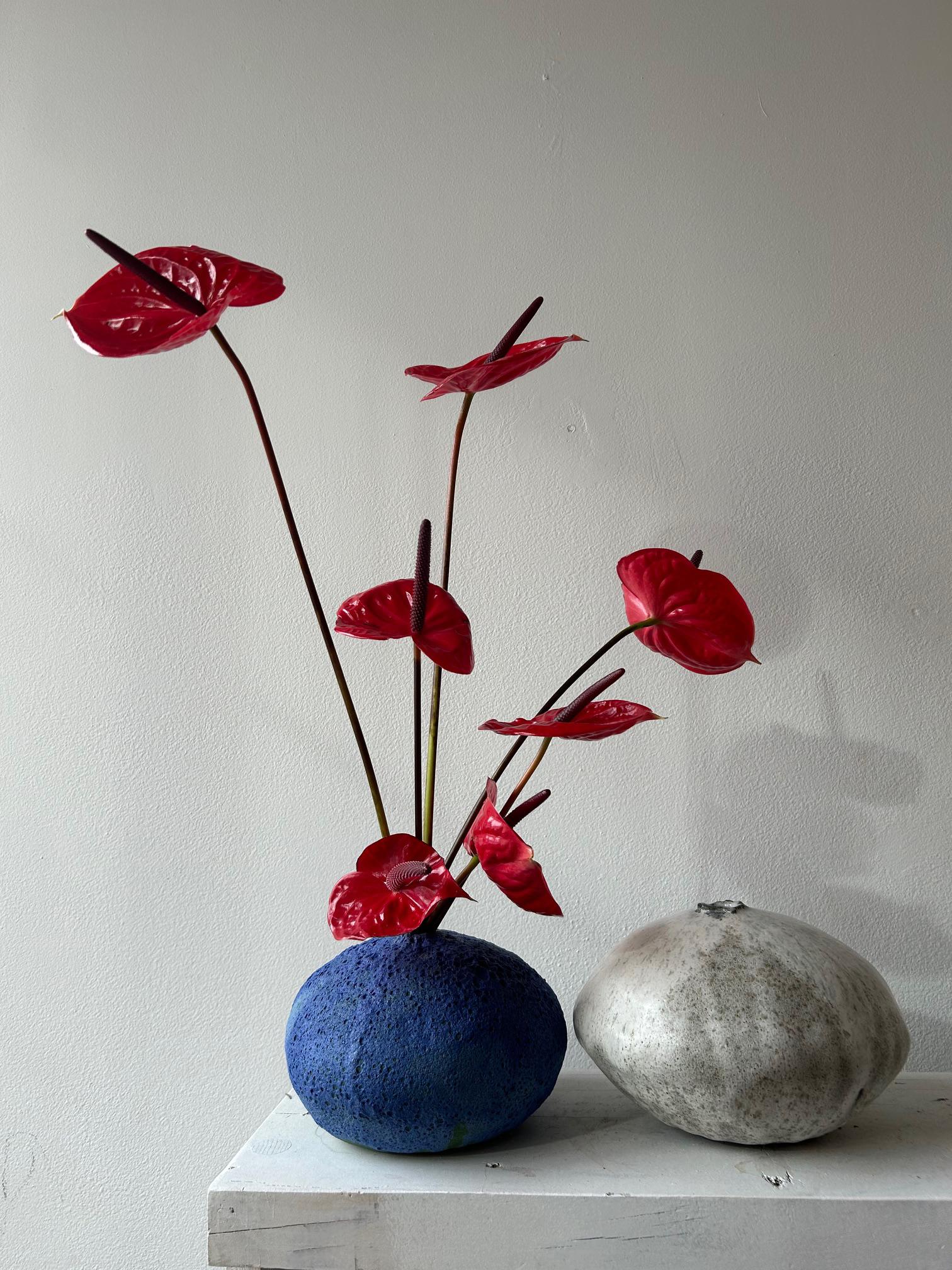 Ceramic Blue Moon Vase For Sale