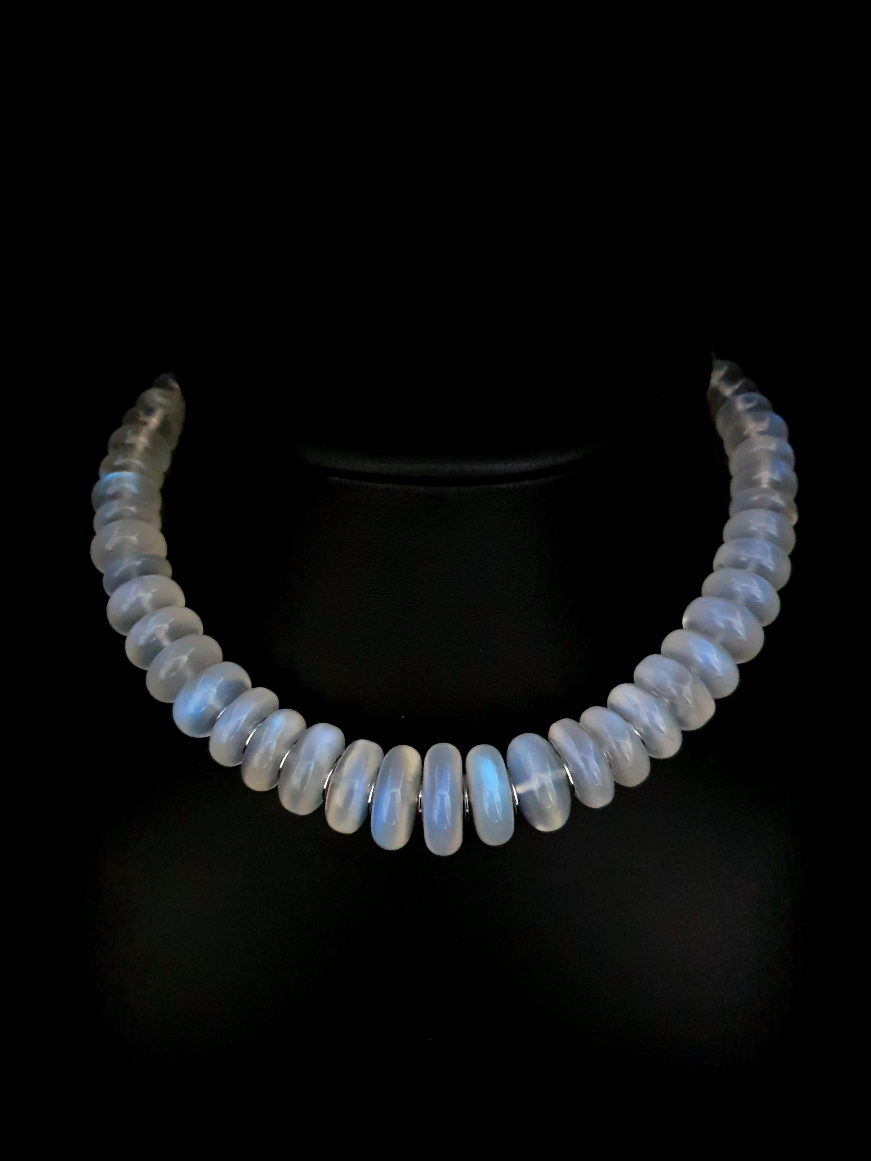 blue and white beaded necklace