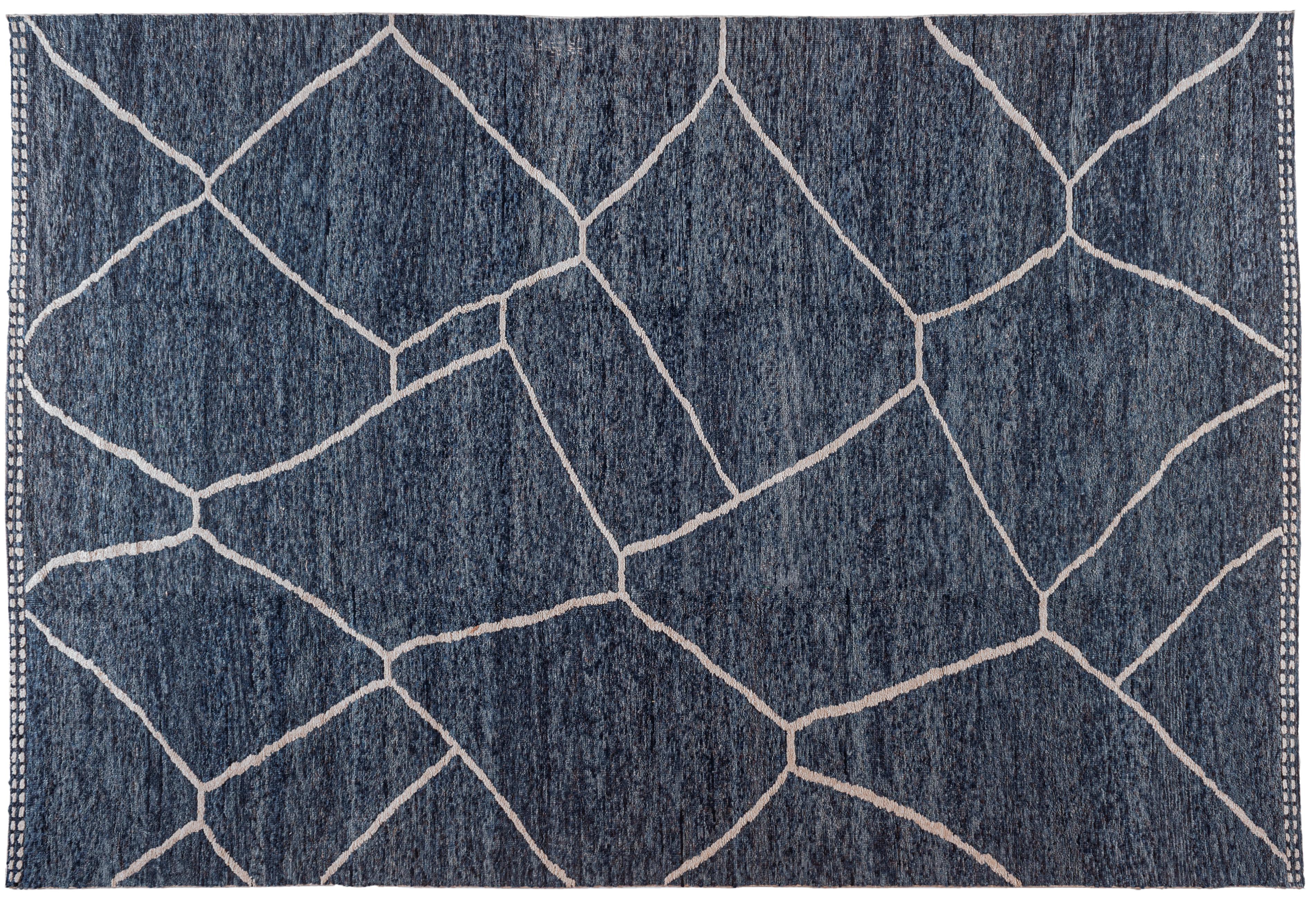 Blue Moroccan inspired rug.