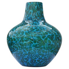 Retro Blue Mosaico Vase Attributed to Fratelli Toso, 1950s, Italy