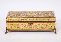 Caja azul de cristal y esmalte Moser hecha para el mercado islámico o morisco