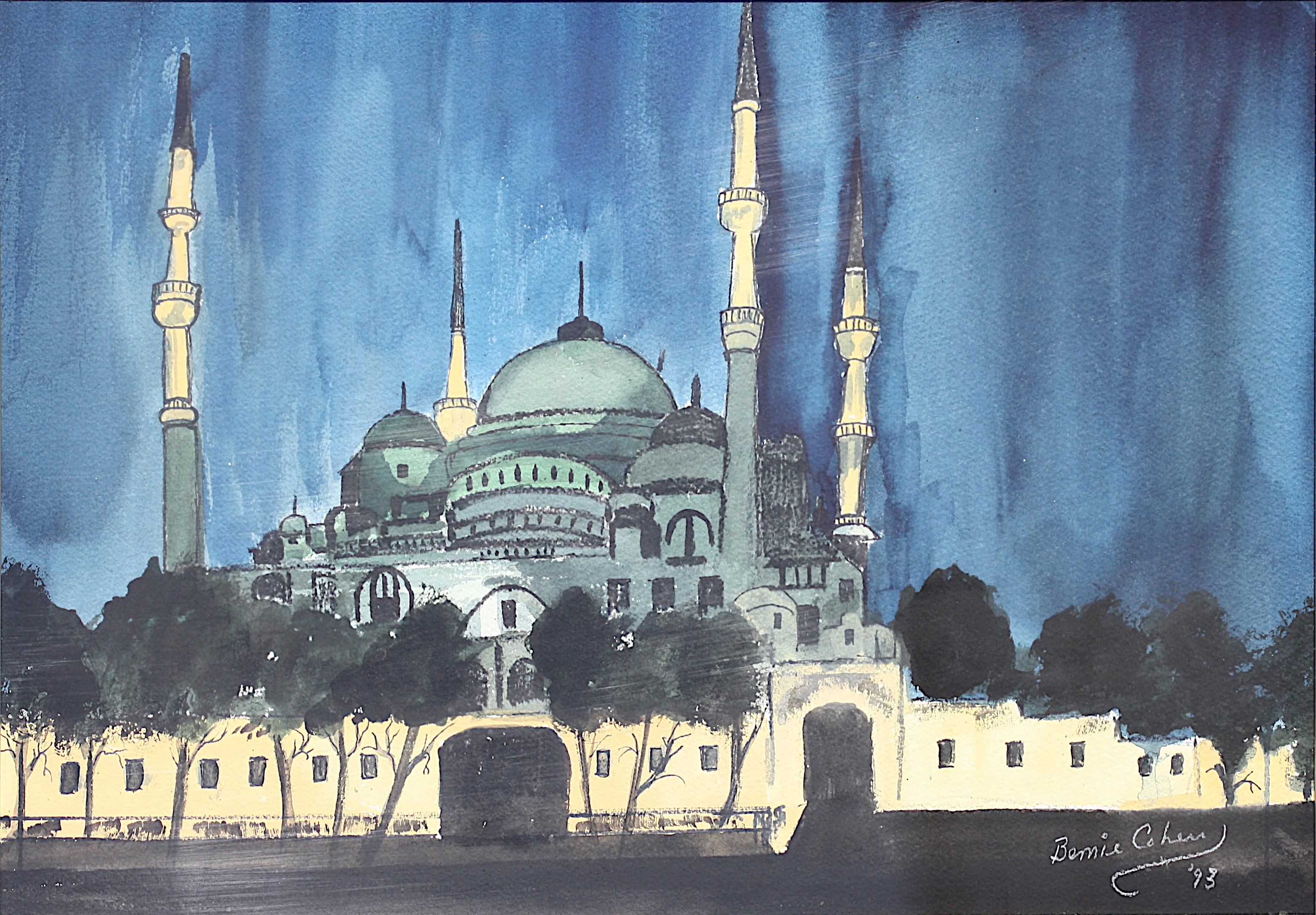 Pittura Moschea Blu, Istanbul, Acquerello in vendita