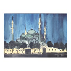 Blue Mosque, Istanbul, Watercolor