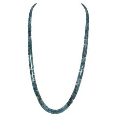 Collier Paradizia  double rang d'aigue-marine bleue mousse