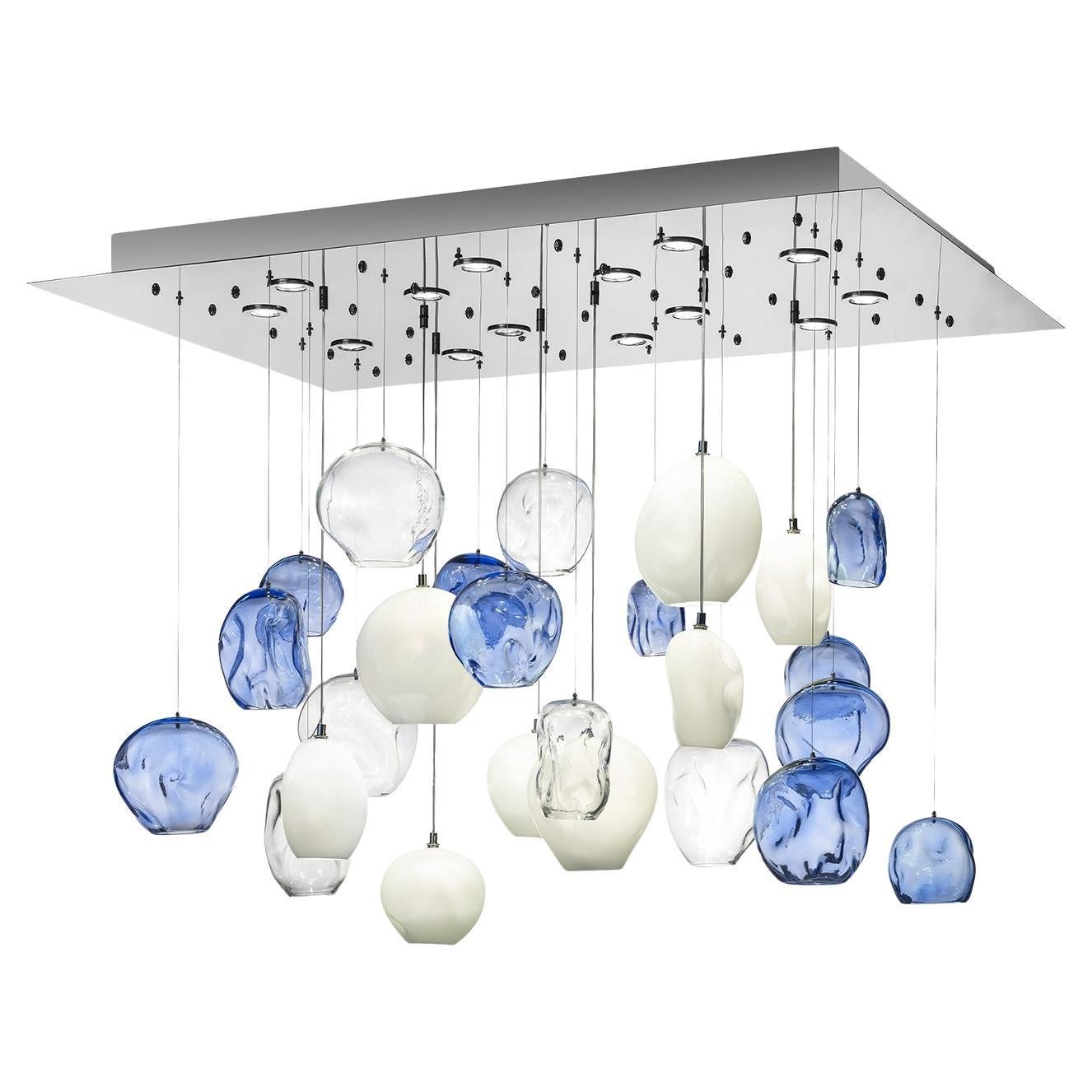 Blue Motion Chandelier