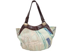 Blue & Multicolor Emilio Pucci Printed Canvas Shoulder Bag