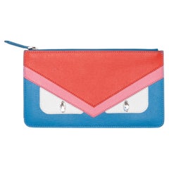 Blaue & Multicolor Fendi Monster Zip Pochette