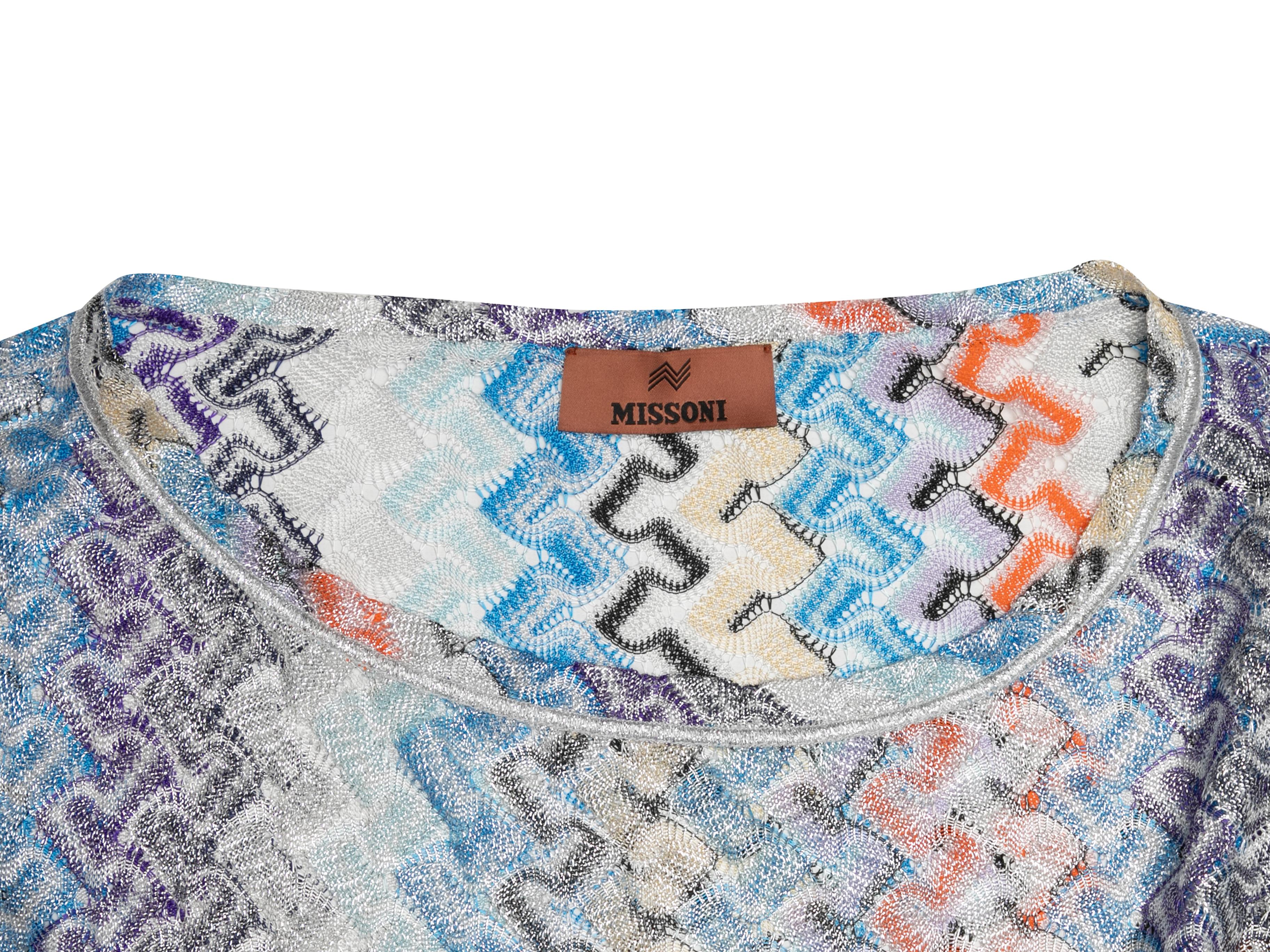 Blue & Multicolor Missoni Chevron Tunic Dress Size IT 46 1